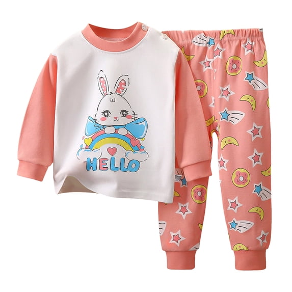 Hessimy Kids & Toddler Girls Boys Pajamas Cotton Sleepwear(Pink,3-4 Years)
