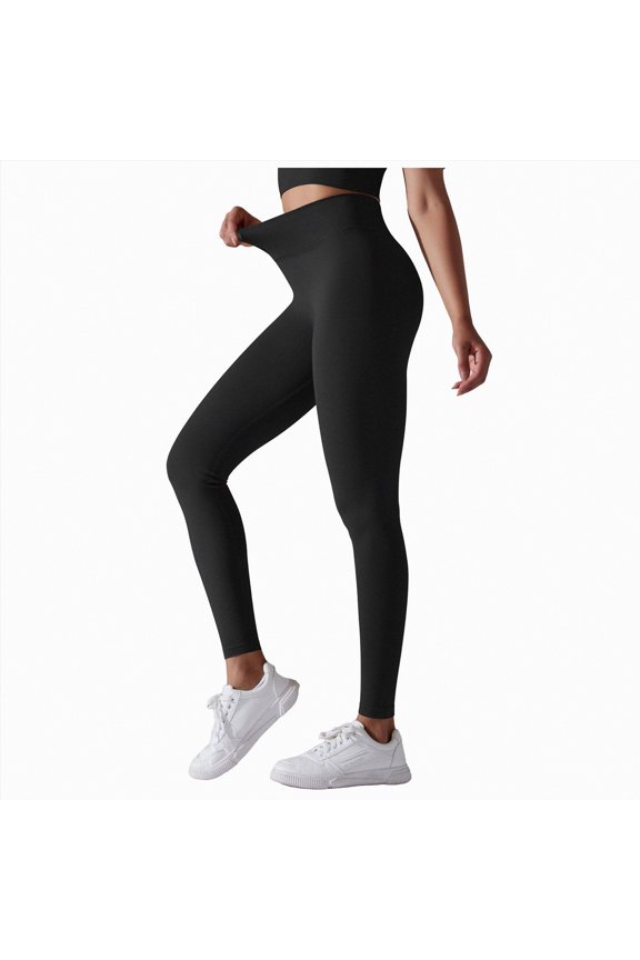 Leggings with Pockets for Women, High Waisted Soft Leggings for Yoga Gym(Black,L)