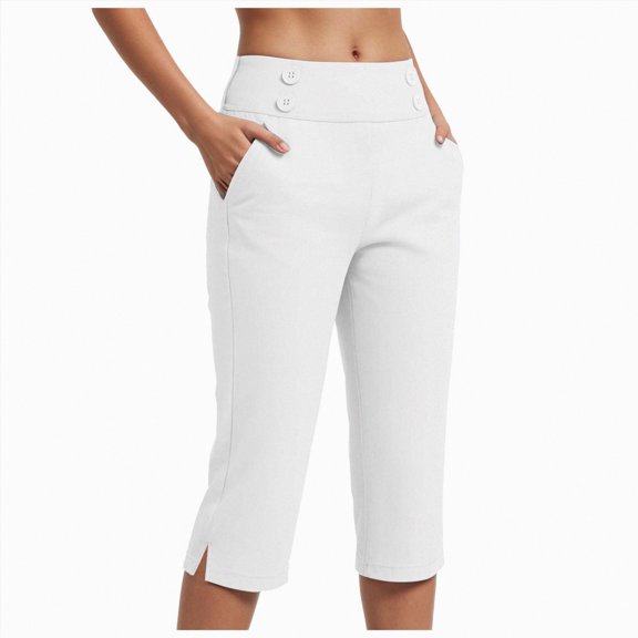 Hessimy Leggings with Pockets for Women - High Waisted Tummy Control Soft Yoga Pants for Gym Workout(White,S)