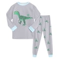 thumbnail image 1 of Hessimy Little Big Boys Pajamas Set Long Sleeve Cotton Pyjamas Long Sleeve baby pajamas(Mint Green,5-6 Years), 1 of 8