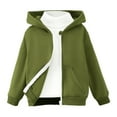 thumbnail image 1 of Hessimy Little & Big Girls Zip Up Hoodie, Kids Full Zipper Hooded Fashion Sweatshirt(Green,5-6 Y), 1 of 8