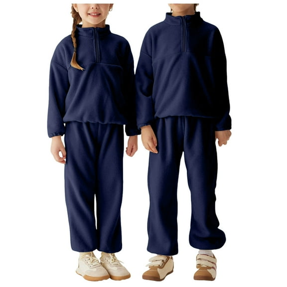 Hessimy Little Boys Pajamas Long Sleeve Set Cotton Sleepwear Toddler Clothes for Kids Baby pajama pants Toddler Girl Boy(Navy,6-7 Years)