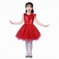 thumbnail image 1 of Hessimy Little Girl Short Sleeve Dress Cotton Casual Applique Tunic Shirt Dresses(Red,4-5 Years), 1 of 1