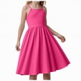 thumbnail image 1 of Hessimy Little Girls Collar Sleeveless Cotton Spring Summer Sundress,everyday casual(Hot Pink,10-11 Years), 1 of 1