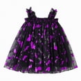 thumbnail image 1 of Hessimy Little Girls Cotton Flutter Short Sleeve Summer Dress,everyday casual(Purple,12-18 Months), 1 of 1