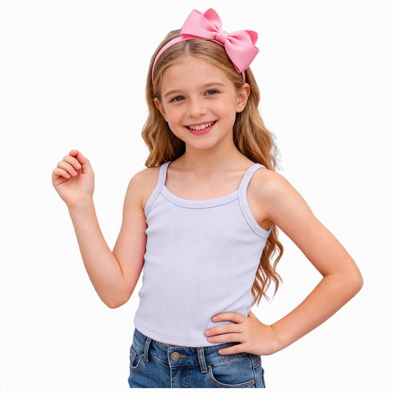 Hessimy Little Girls Crop Tops Cool Summer T-Shirt Crewneck Short Sleeve Fashion Tee(Light Purple,10-11 Years)