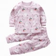 thumbnail image 1 of Hessimy Little Girls Mermaid Toddler Pajamas 2 Piece Set Cotton Sleepwear Toddler Clothes For Kids Baby Ladybug Style Pjs Long Sleeve Loungwear (Pink,5-6 Years), 1 of 6