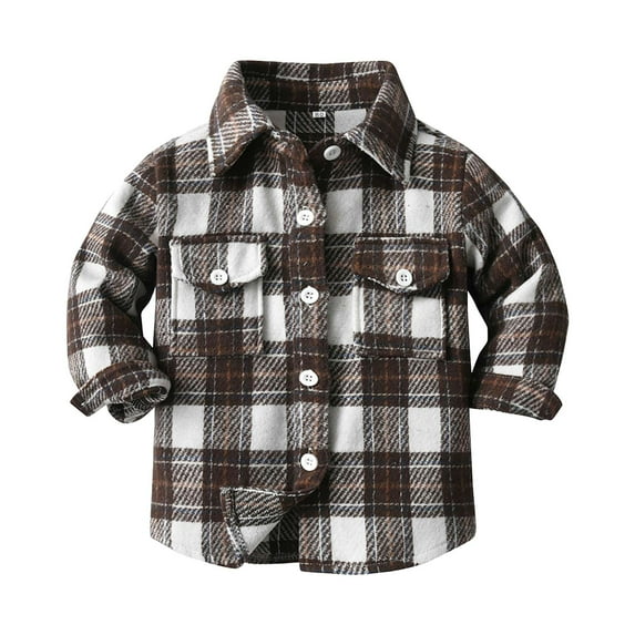 Hessimy Little Toddler Boys Long Sleeve Button Up Plaid Flannel Shirt Plaid(Grey,8-9 Years)