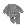 thumbnail image 1 of Hessimy Long Sleeve Knitted Cotton Romper Pants Winter Sets Short Outfit Boys' Winter Sets That Survive Washing Machines (Grey,18-24 Months), 1 of 3