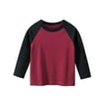 thumbnail image 1 of Hessimy Long Sleeve Shirts for Boys, Kids Cotton Blend Plain Printed Tshirts, Full Sleeved Crewneck Tees(A115-Red,8-9 Years), 1 of 2