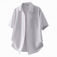 thumbnail image 1 of Hessimy Men Casual Button Down Shirts Short Sleeve Summer Beach Shirt Fashion Camp Tops(Grey,XXL), 1 of 4