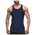 thumbnail image 1 of Hessimy Men Sleeveless T Shirt Workout Cut Off Shirts Athletic Muscle Gym T Shirts Solid Round Neck Tank Tops(Navy,3XL), 1 of 5