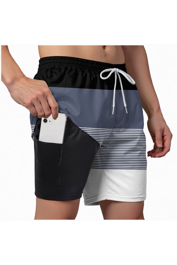 Men Swim Trunks Quick Dry Pockets for Board Beach Gym Running,Active Wear(Dark Gray,XS)