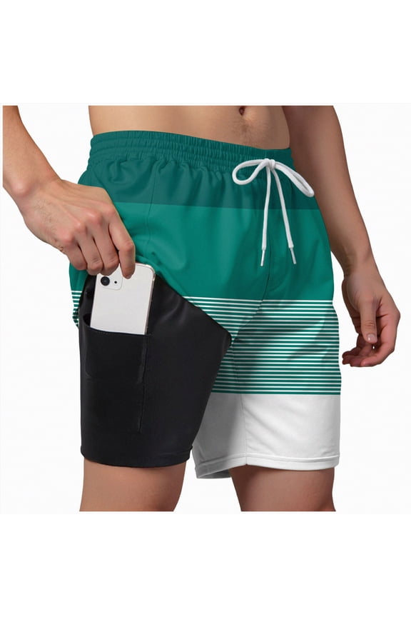 Men Swim Trunks Quick Dry Pockets for Board Beach Gym Running,Active Wear(Dark Green,XS)