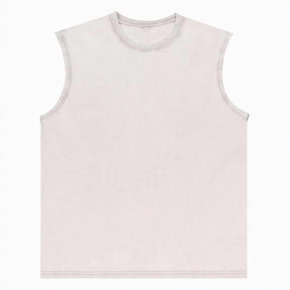 Hessimy Men's Active Muscle Sleeveless Tank Top Workout Shirt(Beige,XL)