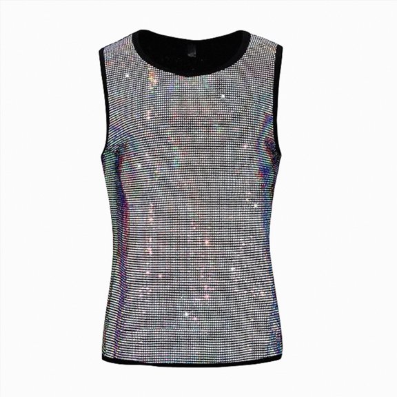 Hessimy Men's Bodybuilding Gym Tank Tops Workout Stringer Sleeveless Shirts Vest Cotton（Silver,L)