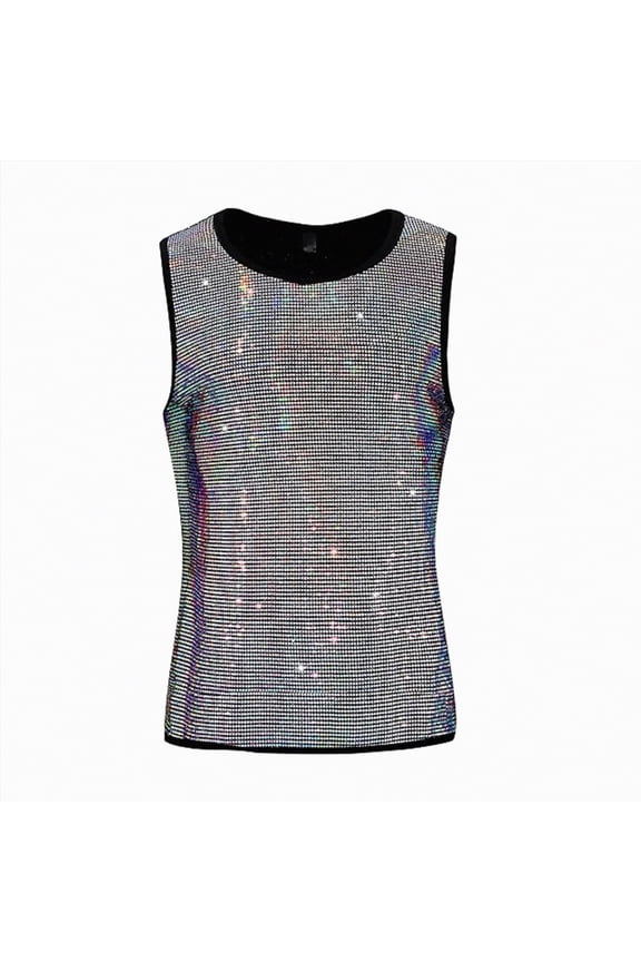 Men's Bodybuilding Gym Tank Tops Workout Stringer Sleeveless Shirts Vest Cotton（Silver,XXL)