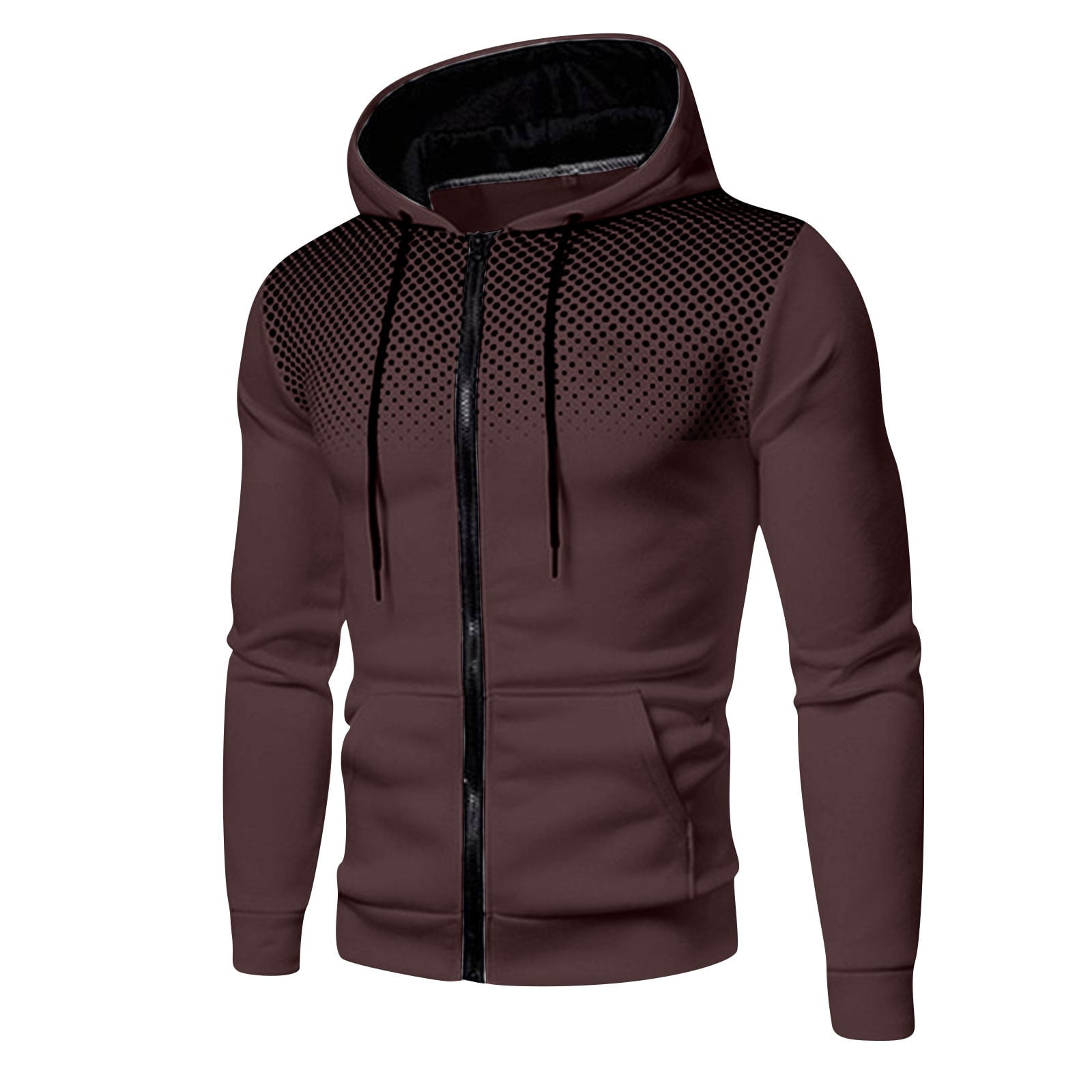 Hessimy Men's Brushed Comfy Zip Up Hoodie Lightweight Athletic Running ...