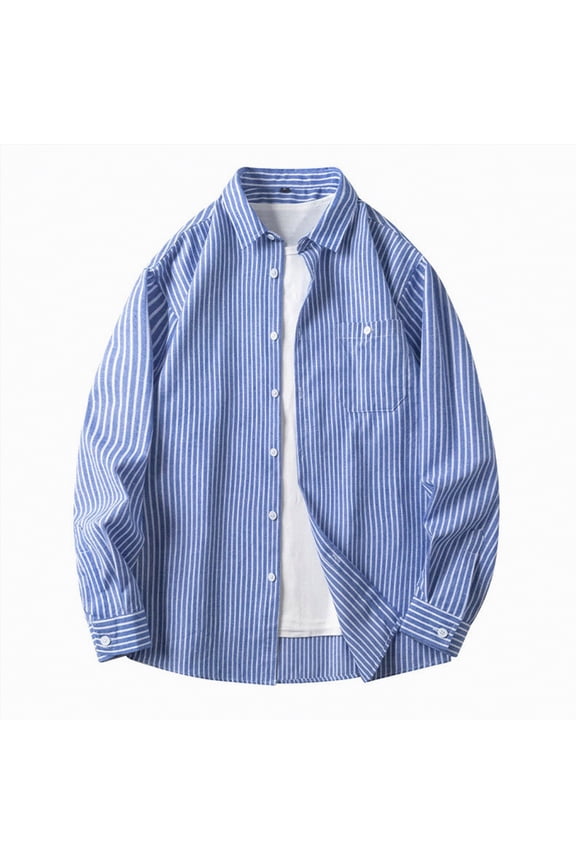 Men's Button Down Shirt Short Sleeve Casual Shirt for Men Summer Business Casual Dress Shirt(Blue,M)