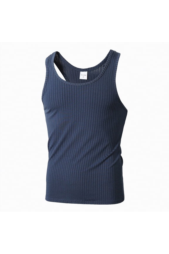 Men's Gym Workout Tank Tops Y-Back Muscle Tee Stringer Bodybuilding Sleeveless T-Shirts(Navy,XXXL)