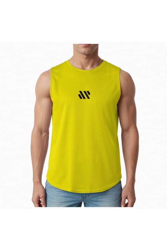 Men's Shirt Tanks Cotton Tank Top Athletic Undershirts Multi Packs & Colors(Yellow,XXXL)