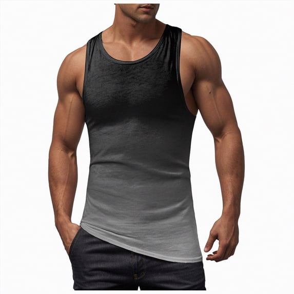 Hessimy Men’s Sleeveless Compression Shirts, Quick Dry Running Sports Workout Athletic Base Layer Tank Tops(Black,XXL)