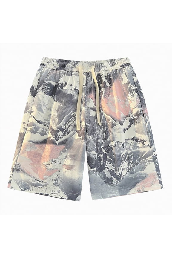 Men's Swim Trunks Quick Dry Board Shorts Swimsuit Swimwear Bathing Suit(Pink,L)