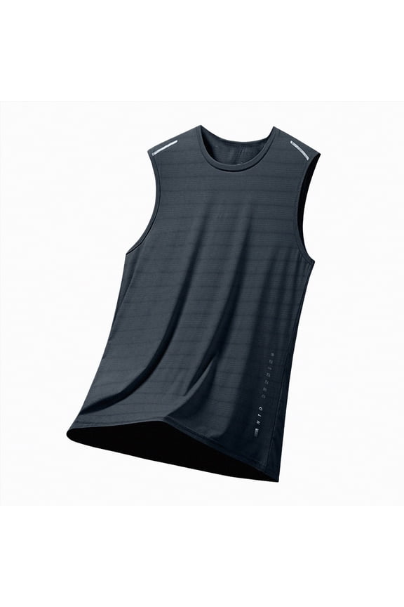 Men's Tank Top Undershirts Moisture Wicking Breathable, Fitted Fit T Shirts for Men(Grey,XXXL)