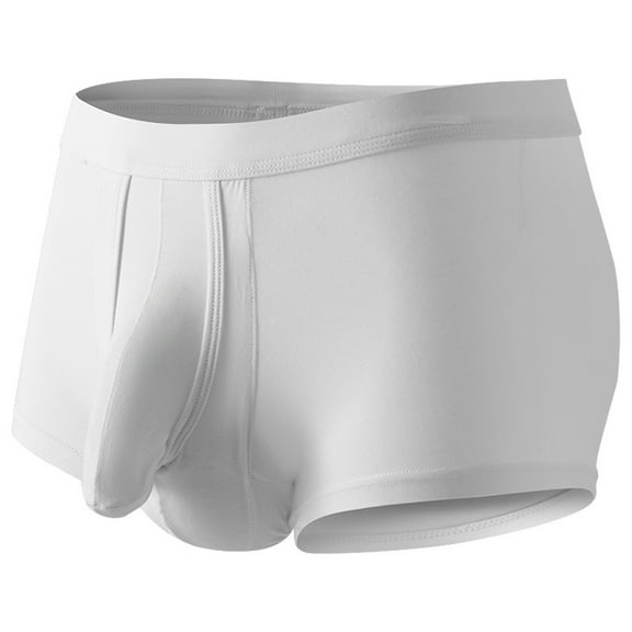 Hessimy Men's Underwear – Performance Compression Boxer Briefs with Functional Fly(White,XXL)