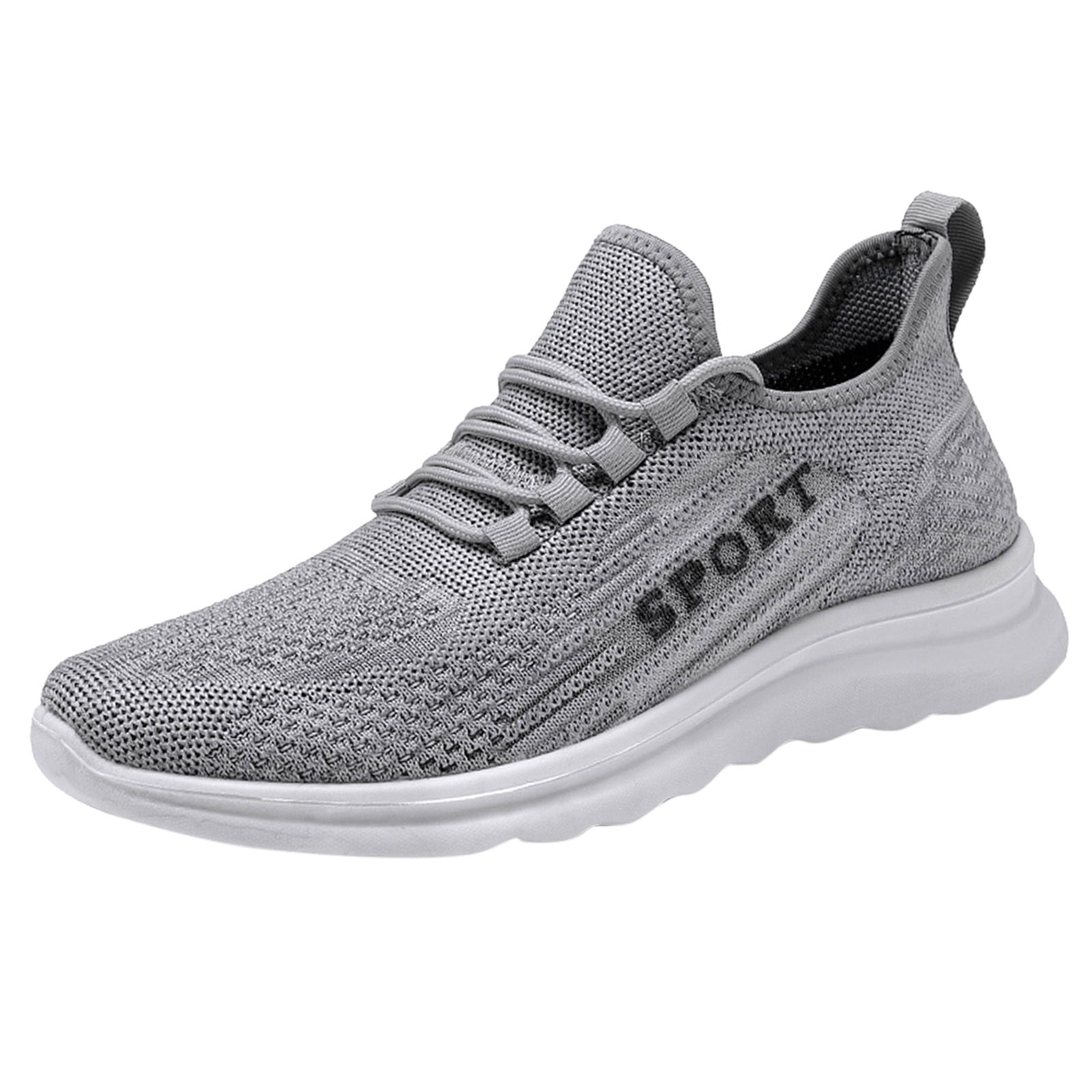 Hessimy Men's Walking Shoes Lightweight Running Sports Shoes Breathable Mesh Fashion Sneakers.(Grey,40)