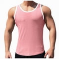 thumbnail image 1 of Hessimy Men's Workout Tank Top Casual Soft Sleeveless Gym Muscle Shirts Bodybuilding Tee（Pink,XXXL), 1 of 5
