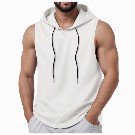 Hessimy Men's Workout Tank Tops Sleeveless Mesh Muscle Gym Shirt Quick Dry(White,XXL)