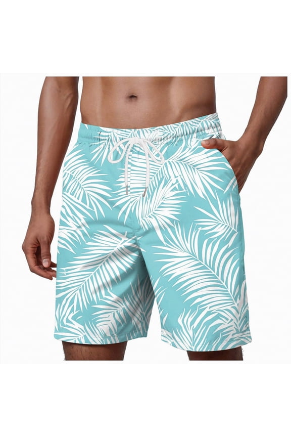 Mens Boys Short Vintage Swim Trunks Quick Dry Swim Suits Board Shorts,Vintage Style(Sky Blue,XXL)