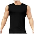 thumbnail image 1 of Hessimy Mens Graphic Tees Breathable Sleeveless T Shirt Tops Slim Fashion Summer Round Neck Short Sleeve Polo Shirts for Men(Black,3XL), 1 of 5