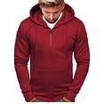 thumbnail image 1 of Hessimy Mens Jackets Contrast Hoodies Lightweight Sweatshirt Color Block Jacket Coats(Red,XL), 1 of 4
