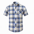 thumbnail image 1 of Hessimy Mens Plaid Short Sleeve Button Down Shirts Cotton Regular Fit Casual,Plaid(Yellow,44), 1 of 4