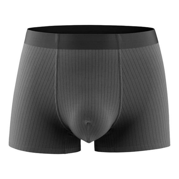 Hessimy Mens Pouch Boxer Briefs Big and Tall Bamboo Viscose Breathable Long Leg Underwear Pack(Dark Gray,L)
