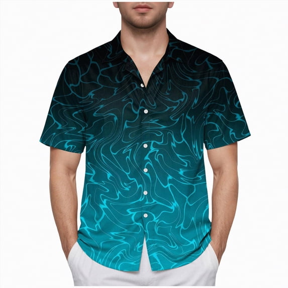 Hessimy Mens Short Sleeve Button Down Shirt Lightweight Wrinkle Free Untucked Dress Shirts(Green,XL)