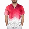 thumbnail image 1 of Hessimy Mens Short Sleeve Button Down Shirt Lightweight Wrinkle Free Untucked Dress Shirts(Red,XXL), 1 of 7