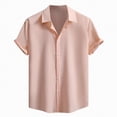 thumbnail image 1 of Hessimy Mens Short Sleeve Dress Shirts Wrinkle Free Solid Casual Button Down Shirts with Pocket,Wrinkle Free(Pink,S), 1 of 8