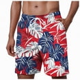 thumbnail image 1 of Hessimy Mens Swim Trunks Hawaiian Beach Shorts Quick Dry Board Shorts Bathing Suits Swimwear with Pockets,Hawaiian Style(Watermelon Red,XXXXL), 1 of 4