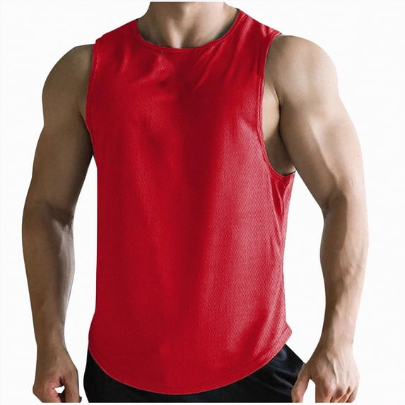 Hessimy Mens Tank Top Soft Cotton Classic Shirt Tank Tops Mens Undershirts Sleeveless Tee Shirts Pack(RD1,XXL)