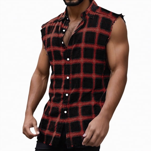 Hessimy Mens Tank Tops Summer Beach Sleeveless Muscle Shirts Casual Knit Tanks Workout Gym Tee(Red,XXL)