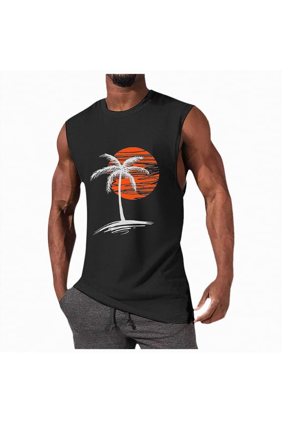 Mens Workout Tank Tops Fitness Bodybuilding Sleeveless Gym Muscle Stringer Shirts（Black,S)