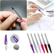 Hessimy Nail File, Nail Files for Natural Nails Stainless Steel Sword Fingernail Files with Sharp Pointed Tip Diamond Finger Nail Filers for Women,6pcs