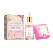 Hessimy Natural Oil Vaginal Wash For Women Feminine Wash Vaginial Deodorants Ph Balance Eliminates Odor Feminine Oil Soap Bars & Natural Yoni Oil Set 30Ml/1 Oz 2 Pcs Vaginal Care Soap 3.53 Oz