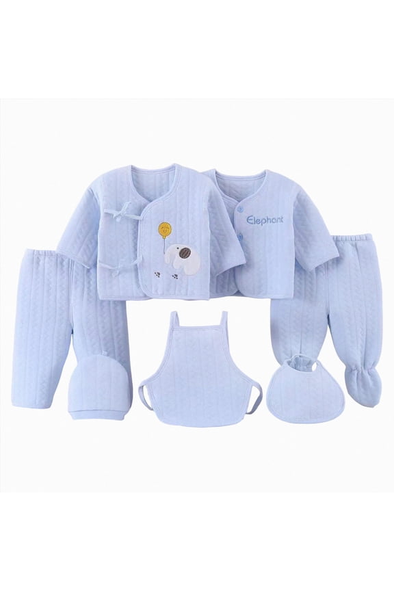 New Born Clothes Cotton Layette Gift Set Unisex Baby Outfit and Accessories Newborn Essentials Must Haves 6-12 Months 12-24 Months 2T 3T 4T 5T 6T 7T 8T 9T Children(Sky Blue,0-3 Months)