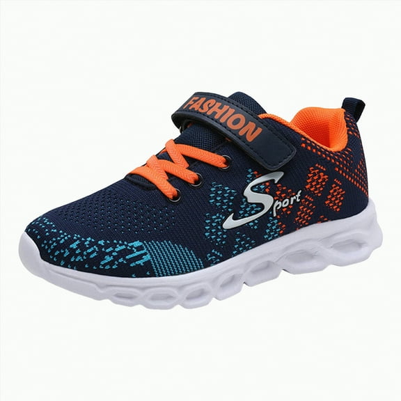 Hessimy New Cartoon Boys Dinosaur Sports Shoes Girls Mesh Breathable Shoes Small And Medium Sized Children Baby Light Shoes Mesh Sports Shoes (Dark Blue,13)