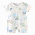 thumbnail image 1 of Hessimy Newborn Baby Boy Romper Sleeveless Plaid Smocked Romper Dress Tie-up Ruffled Onesie Summer Clothes,Stylish(Sky Blue,6-12 Months), 1 of 4