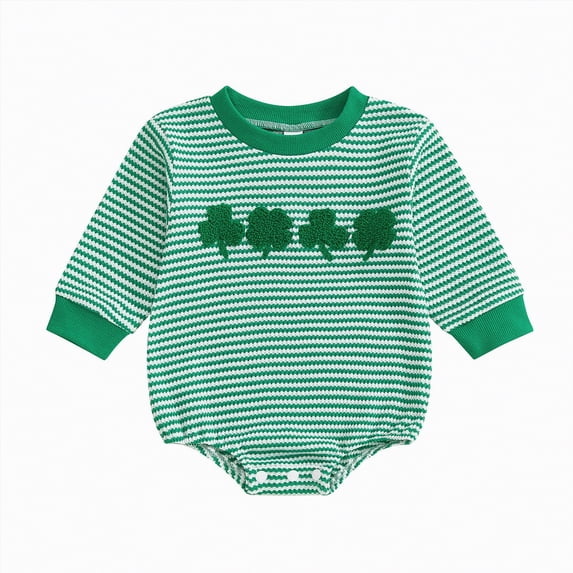Hessimy Newborn Baby Boy Summer Outfit Bow Smocked Bubble Romper Doll Collar Plaid Bodysuit Fly Sleeve Jumpsuit Clothes,Trendy(Green,0-3 Months)